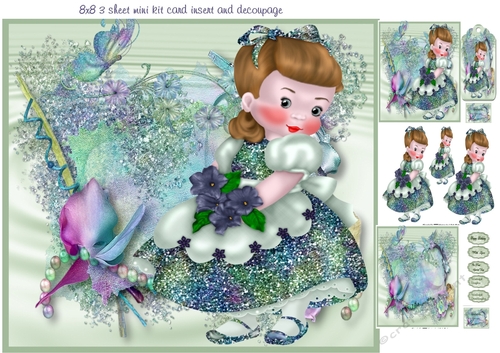 watercolour glitter girl mini kit