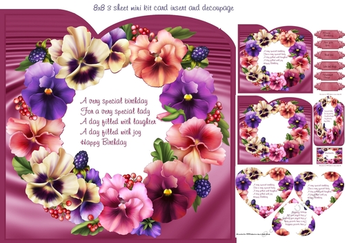 8x8 pansy wreath verse mini kit