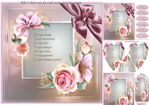 8x8 pink rose mini kit