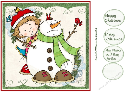 snowman and child