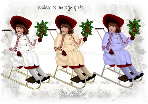 cu4cu vintage girl sled
