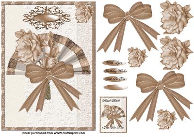 Ribbon Fan and Roses