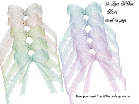 Lace Ribbon Bows Pngs