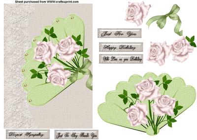 Roses and Fan Quick Card