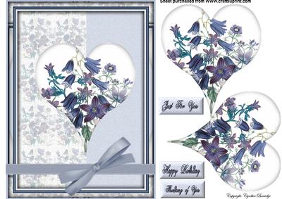 Blue Flowers with Ribbon and Bow