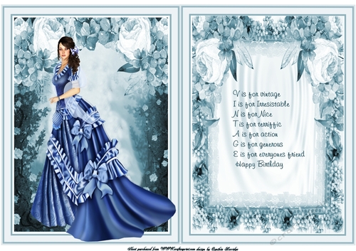 lady vintage blue