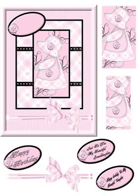 Sunbonnet Sue Pink Card