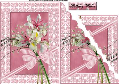 Pink Lace Framed Flowers