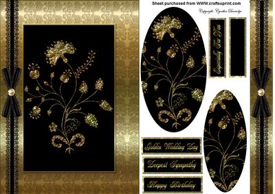 Gold Frame with Gold Flowers