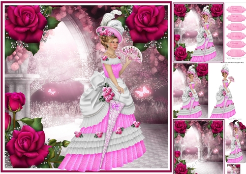 pink roses victorian mini kit