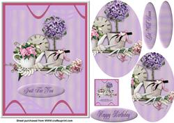 Shelf with Flowers and Clock