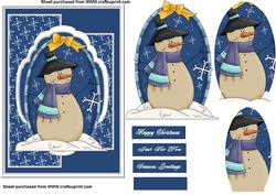 Blue Framed Snowman
