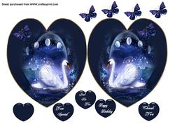 2 Hearts Quick Card Decoupage