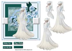 Blue Flowers and Lady