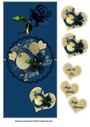 Blue Roses Verical Fold Back