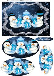 Blue Christmas Snowmen