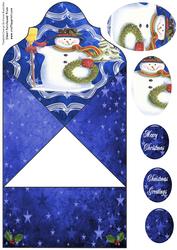 Blue Christmas Snowman Diamond Top