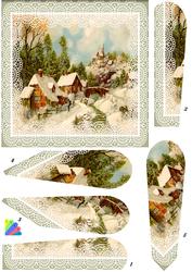 Christmas Cottages Snow Scenery