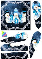 Blue Snowman Fan Card