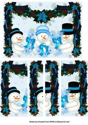 Blue Snowmen Side Stacker