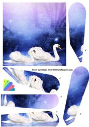 Swans Fan Shaped Card