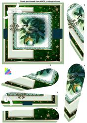 Christmas Bird Fan Card