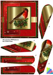 Christmas Robin Fan Shape