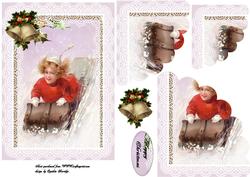 Christmas Girl on Sledge