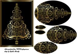 Christmas Tree Black and Gold