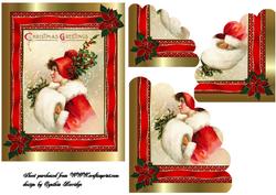 Christmas Girl and Holly Leaves