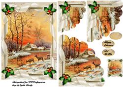 Christmas Ribbon Frame Reindeer
