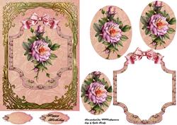 Pink Rose and Gold Frame
