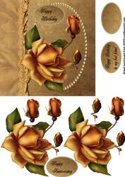 Flame Rose Decoupage