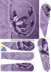 Lavender Rose Fan Shape Card