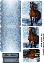 Wavy Easel Wild Horse