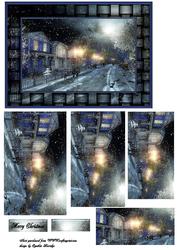 Christmas Snow Scenery Framed