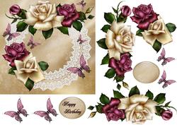 Lace and Roses Quick Card