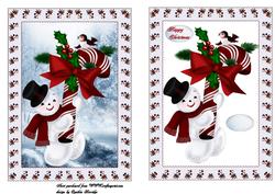 Christmas Snowman and Cane