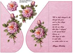 Pink Rose Tear Drop Card