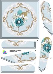 Blue Flowers Fan Card