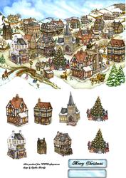Christmas Houses to Decopage