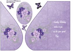 Lavender Flowers Teardrop Card