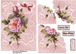Lace and Pink Rose