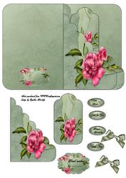 Green and Pink Rose Pocket Sheet