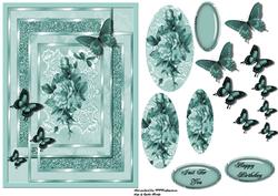 Mint Double Framed Rose