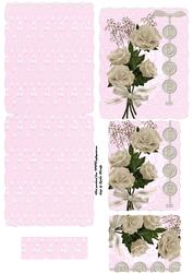 Wavy Edge Cream Roses Easel