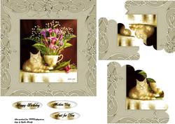 Cat and Flowers Pryamarge