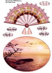 Sunset Fan Wobble Card