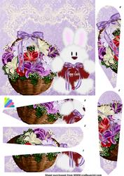 Easter Flower Basket and Bunny