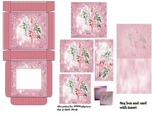 Pink Roses Box Card Kit